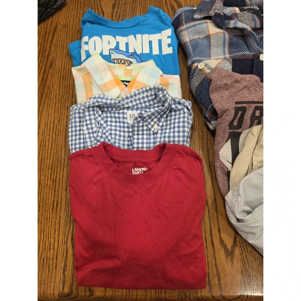 Boys Size 10-12 MD Lot of 8 Pieces Shirts Shorts Back To School Gap Lands End